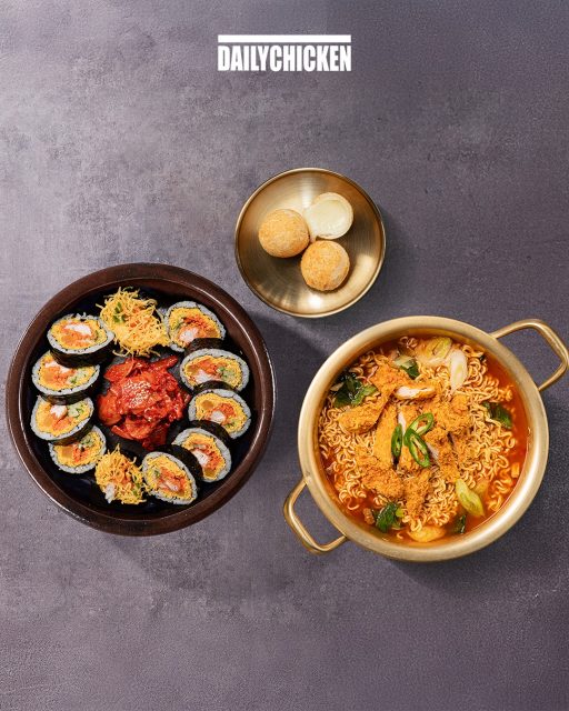 Craving that Han River comfort? We’ve got you covered with our NEW Hangang Ramyeon & Gimbap Set – all in one perfect set for $32:

✔ Han River-style Ramyeon with Crispy Chicken Tenders
✔ Chicken Tender Gimbap
✔ Cheese Balls (3 pcs)
✔ 2 Soft Drinks

#DailyChickenSG #LoveAtFirstBite #TheChickenLovesYouToo #MoreChickenMoreCrunch #sgfoodie #sgeats #singaporefood