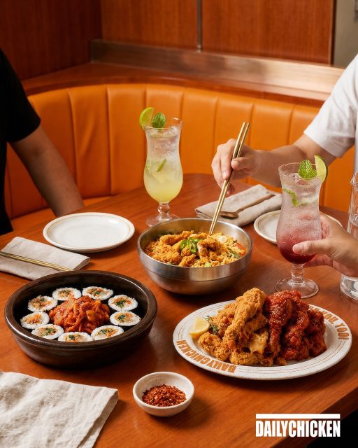 Three dishes. Three completely different reasons to come back. 

Hangang Ramyeon: Bold, warming, Seoul in a bowl
Daily Gimbap: Fresh, balanced, the one you'll crave
Half & Half Whole Chicken: The reason everyone talks about us

#DailyChickenSG #LoveAtFirstBite #TheChickenLovesYouToo #MoreChickenMoreCrunch